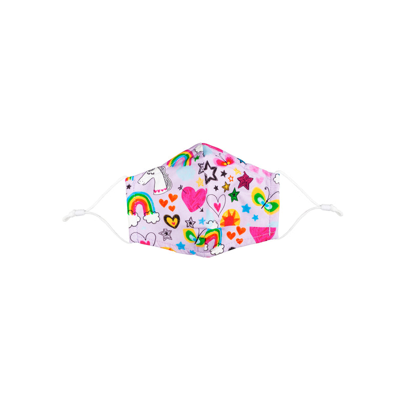 Children's Non-Medical Cotton Face Mask, Unicorns, Set of 4,7cdu075uecm