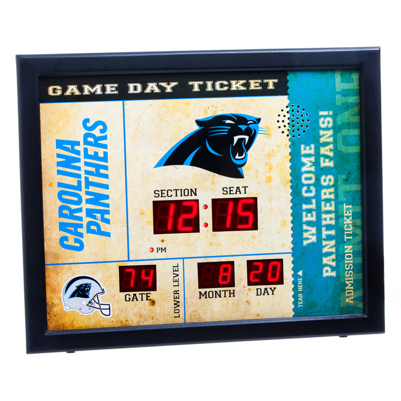 Bluetooth Scoreboard Wall Clock, Carolina Panthers,7cl3804