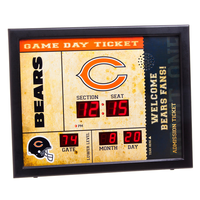 Evergreen Enterprises Bluetooth Scoreboard Wall Clock, Chicago Bears, 19.7'' x 1.75'' x 15.75'' inches
