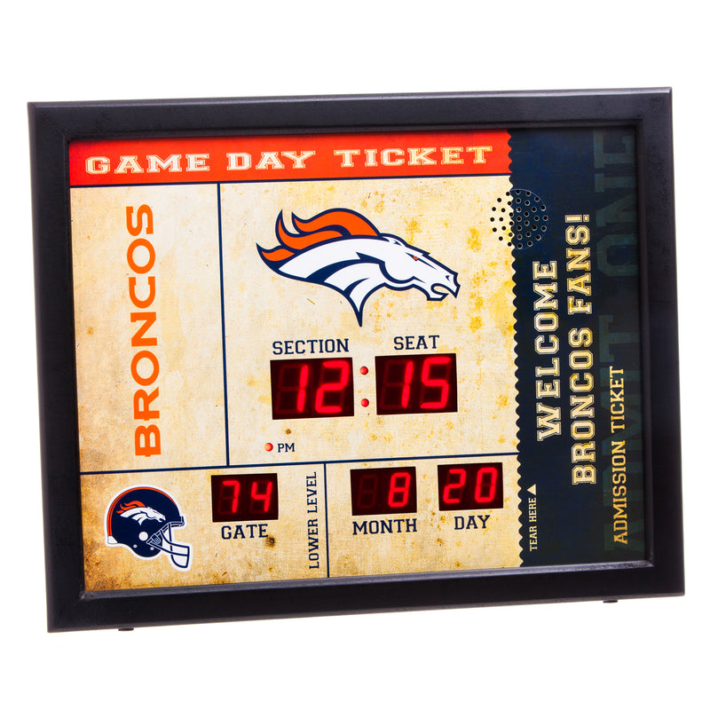 Bluetooth Scoreboard Wall Clock, Denver Broncos,7cl3809