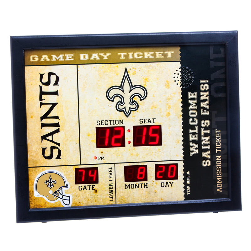 Bluetooth Scoreboard Wall Clock, New Orleans Saints,7cl3819