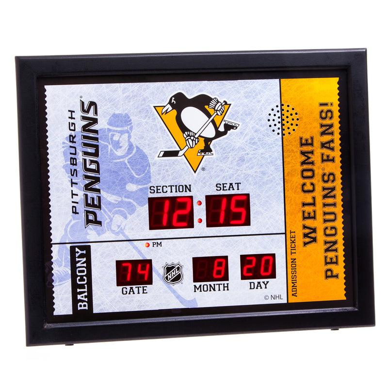 Bluetooth Scoreboard Wall Clock, Pittsburgh Penguins,7cl4372