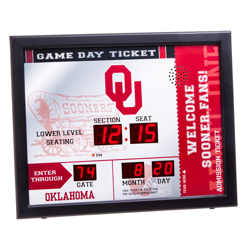 Bluetooth Scoreboard Wall Clock, Oklahoma,7cl974