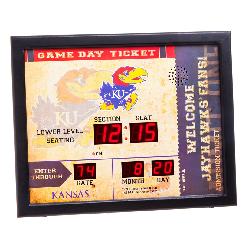 Bluetooth Scoreboard Wall Clock, Univ. of Kansas,7cl996