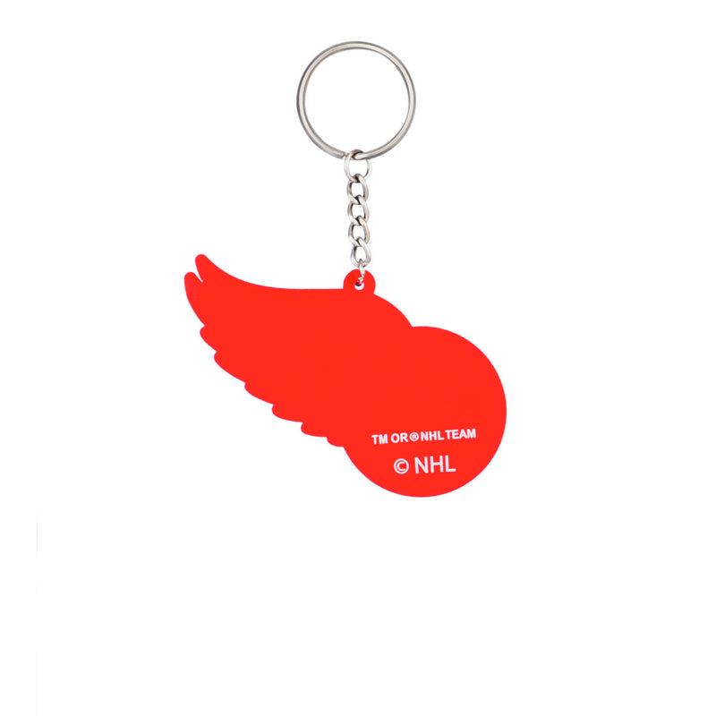 Team Sports America NHL Detroit Red Wings Bold Sporty Rubber Keychain - 5" Long x 3" Wide x 0.2" High