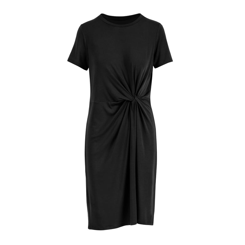 Dress With A Twist, Black, Sizes include 1S, 2M, 2L, 1 XL. Dress length is 37",7tun256