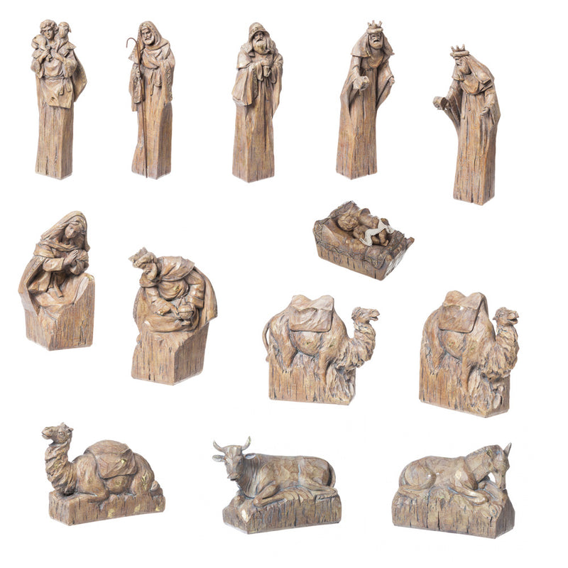 Nativity Set with Natural Finish & Metallic Accent,844926