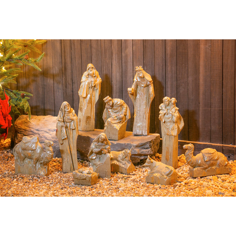 Nativity Set with Natural Finish & Metallic Accent,844926