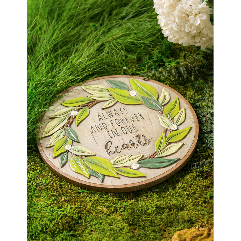 10.75" Memorial Garden Stone, Wreath,84g2432