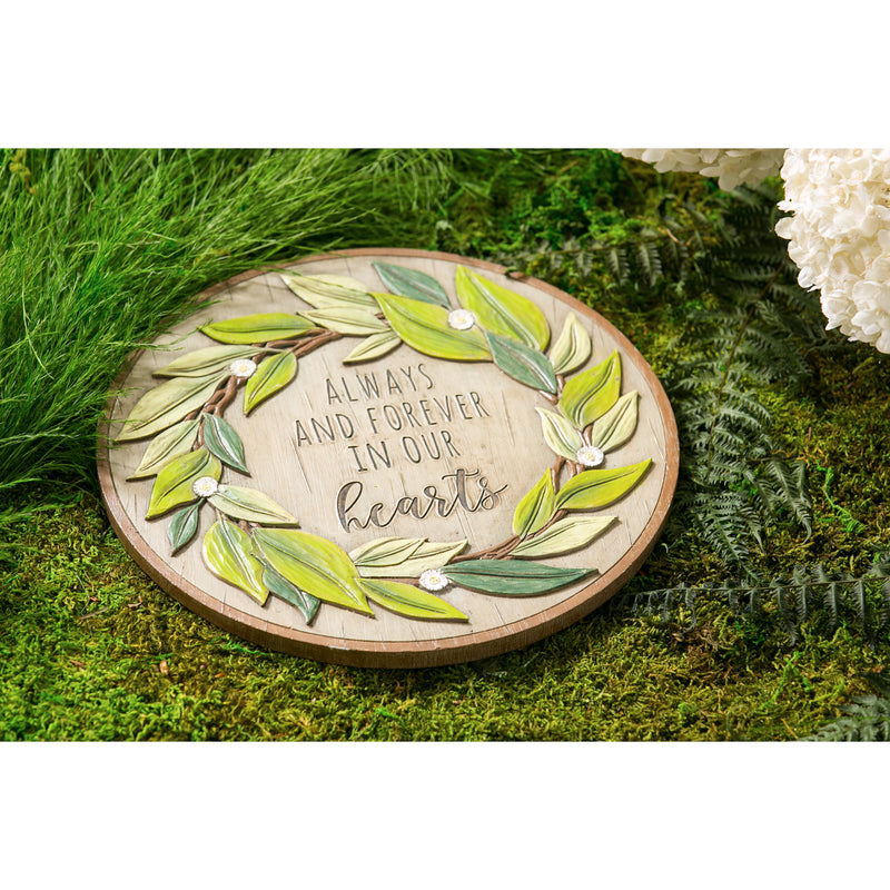 10.75" Memorial Garden Stone, Wreath,84g2432