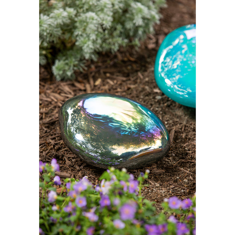 Rainbow Hematite Art Glass Garden Stone, 8"x6.69"x3.34"inches