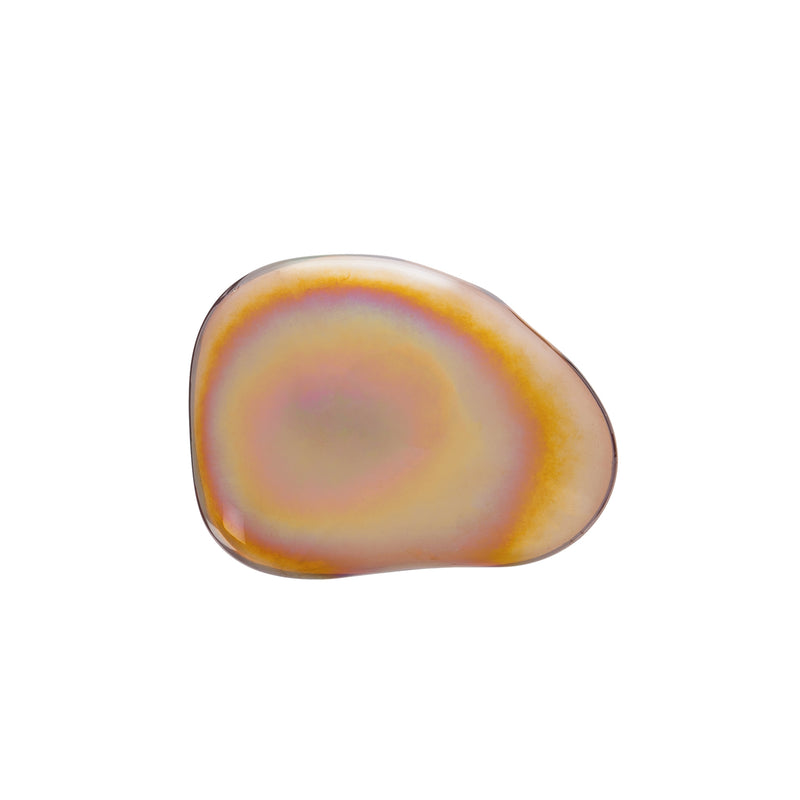 Amber Art Glass Garden Stone, 8"x6.69"x3.34"inches