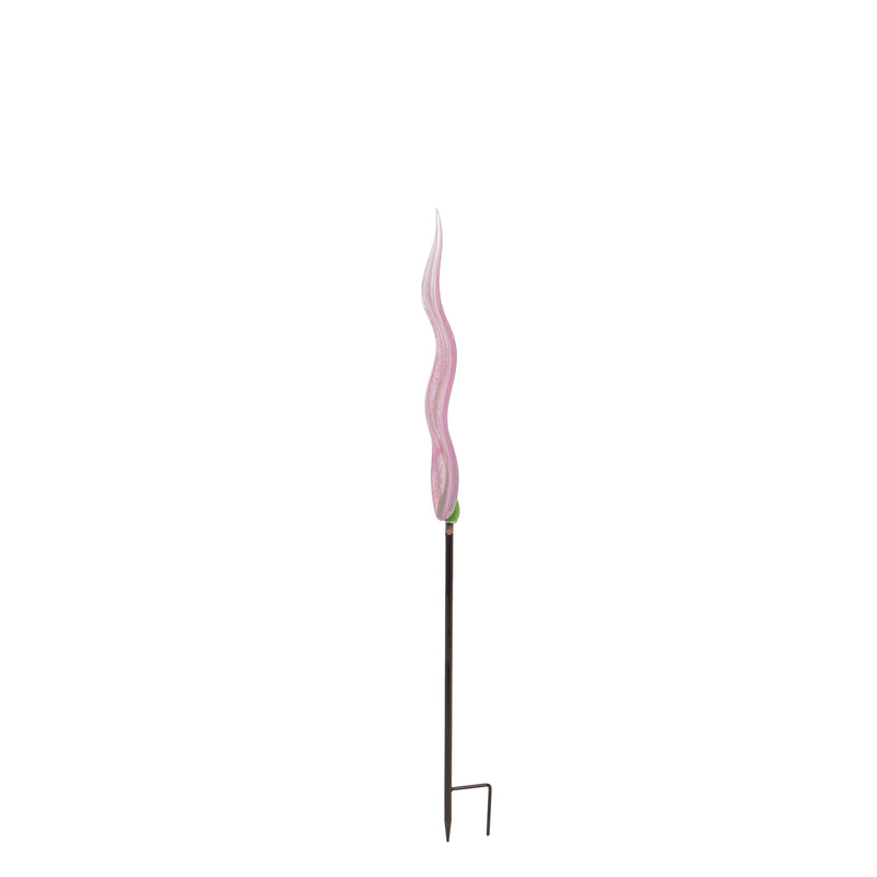 42.5"H Art Glass Reed Garden Stake, Light Pink,84g2915