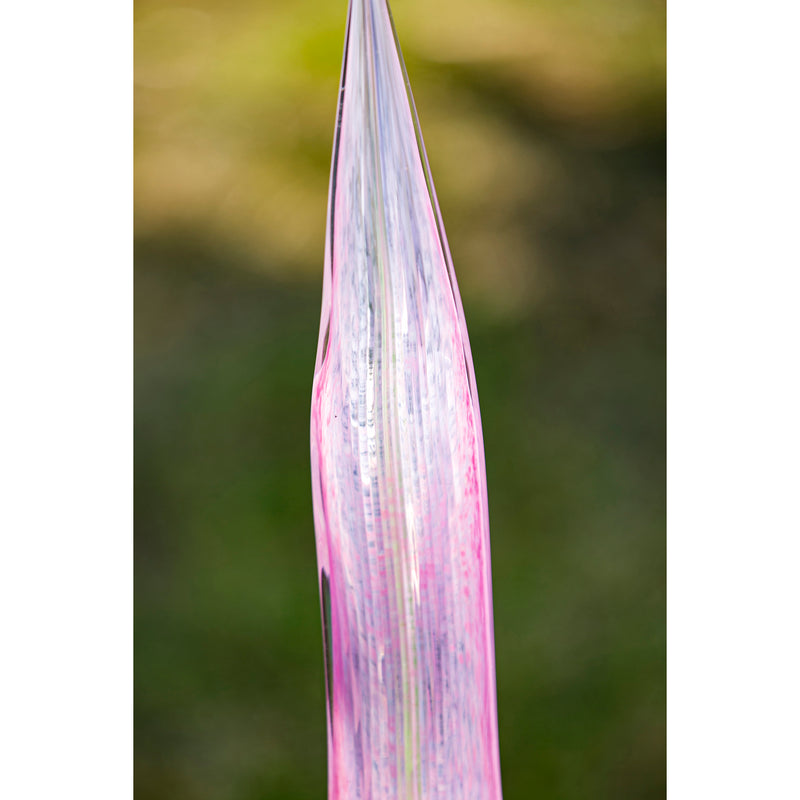 42.5"H Art Glass Reed Garden Stake, Light Pink,84g2915