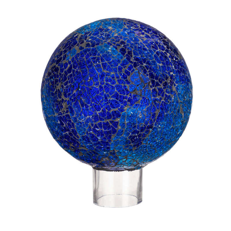Evergreen 6" Mosaic Glass Gazing Ball, Inky Blue, 5.9'' x 5.9'' x 7.5'' inches.