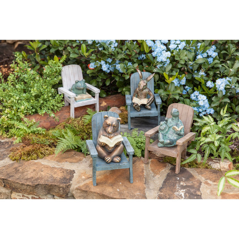 Reading Turtle Garden Statue, 6.75"x5.75"x7.5"inches