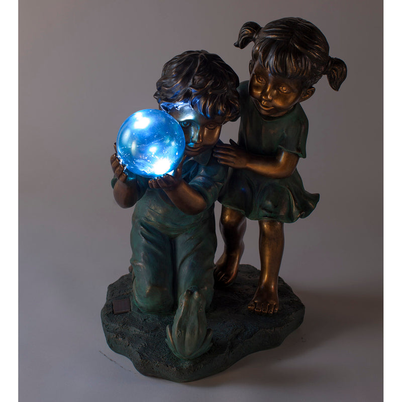 Children with Solar Ball Sculpture, 15"x13.5"x20.5"inches