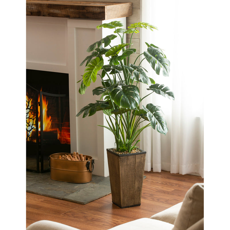 Monstera  Artificial with Resin Pot,84g3602