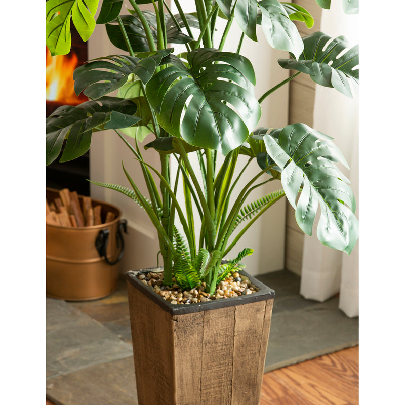 Monstera  Artificial with Resin Pot,84g3602