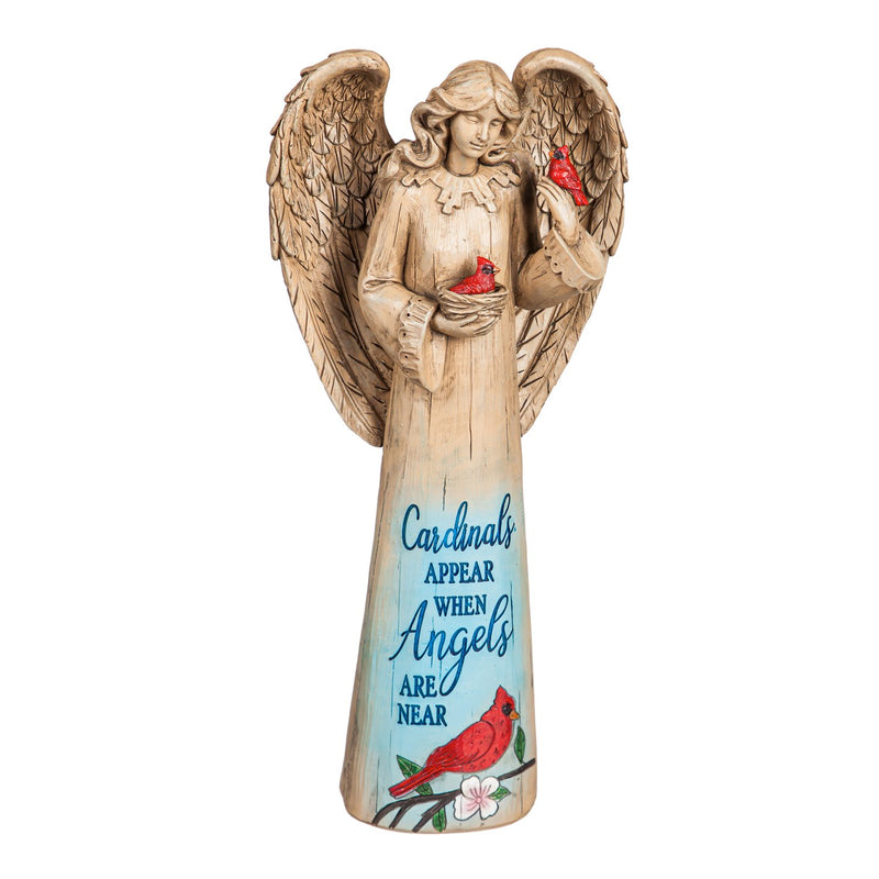12"H Cardinals Appear Angel Garden Statuary, 5.51"x3.15"x12.01"inches