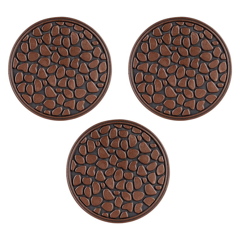 Bronze pebbles recycled rubber stepping stone Set of 3,84g3815