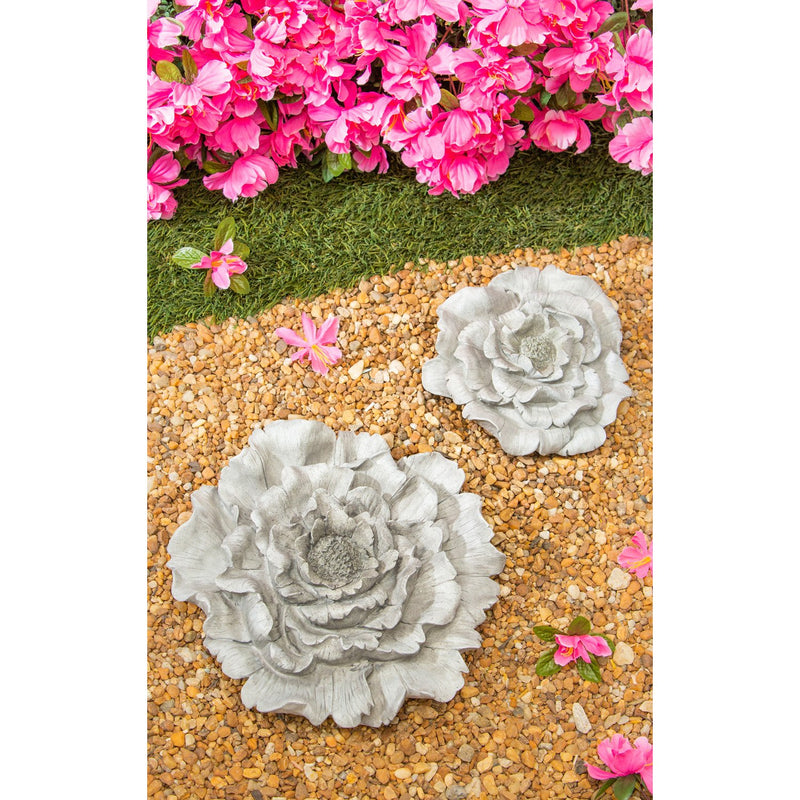 Flower Garden Statuary, Set of 2, Large and Small, 11.61"x11.22"x2.56"inches
