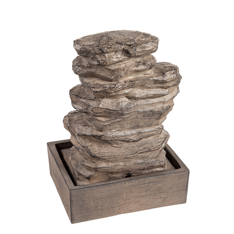 Stacked Stone Fountain with Planter Shelf,84g3846