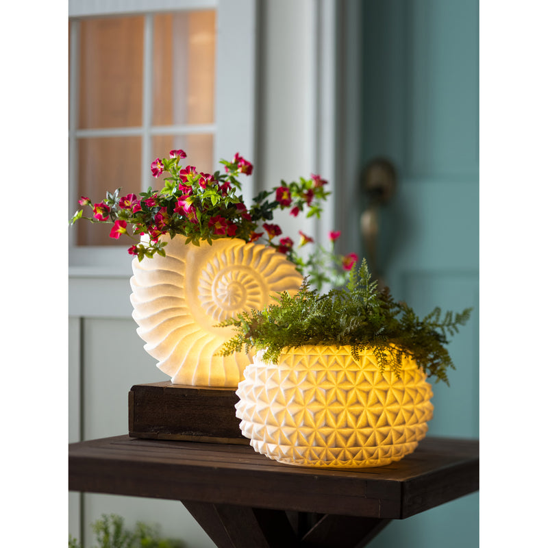 Lighted Diamond Shell Vase, 10.6"x10.6"x6.48"inches