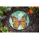 11" Round Garden Stone, Mosaic Butterfly, 11.02"x11.02"x0.59"inches