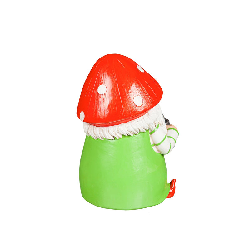 9.8"H Mushroom Gnomes Garden Statuary, Set of 2, 9.06"x8.27"x11.42"inches