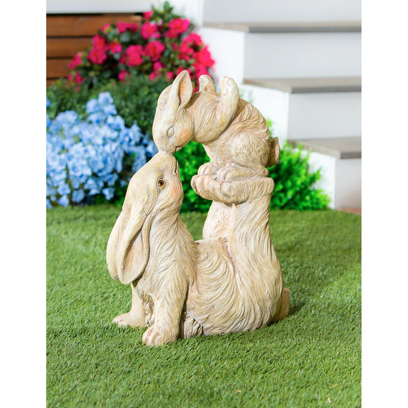 21.5"H Mother Holding Baby Rabbit Garden Statuary, 17.32"x7.87"x21.5"inches