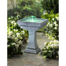"Renaissance" Square Birdbath w/Smart Fountain, 19.5"x19.5"x26"inches