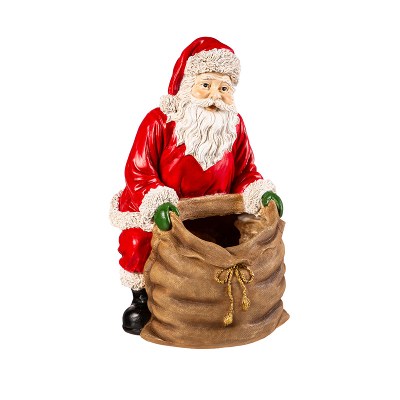 Resin Santa with Toy Bag Planter,84g5289