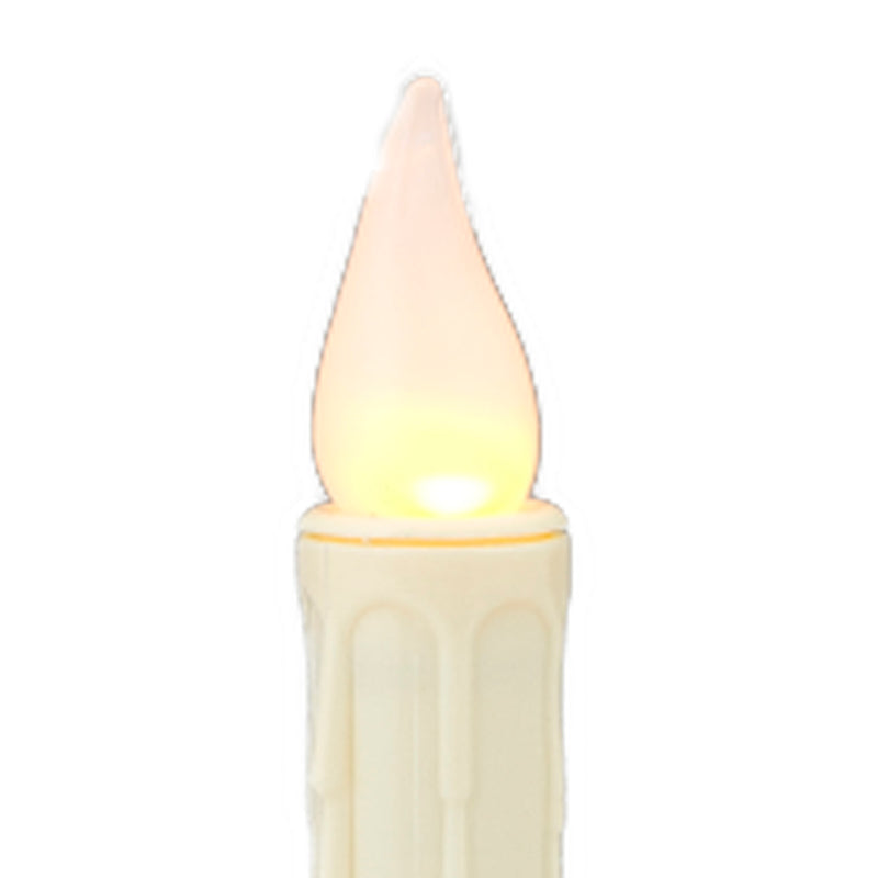 Yellow LED Bulbs for Window Candles, 2-Pack - Off White Bulb Base, 0.79"x0.79"x1.97"inches