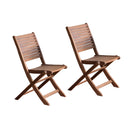 Eucalyptus Folding Bistro Chairs, Set of 2,8f00307