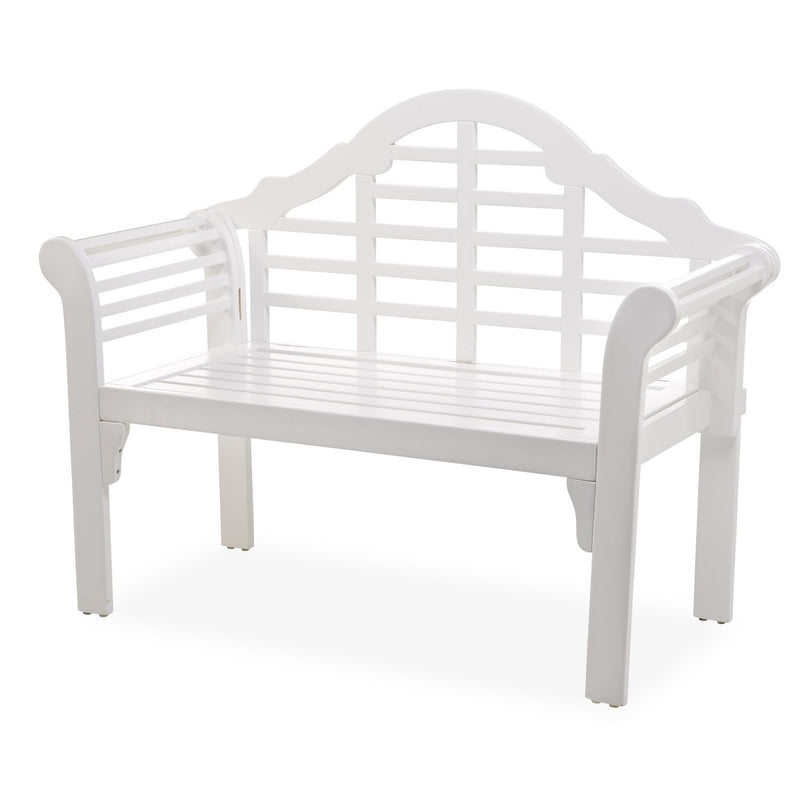Lutyens Wood Garden Bench - White,8f00327