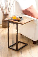 Deep Creek Pull-Up Table in Rustic Wood and Metal,8f00336