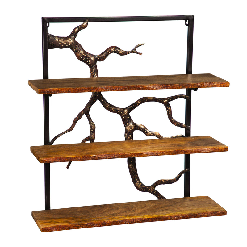 Evergreen Metal and Wood Foldable Wall Shelves, 28'' x  8'' x 25'' inches.