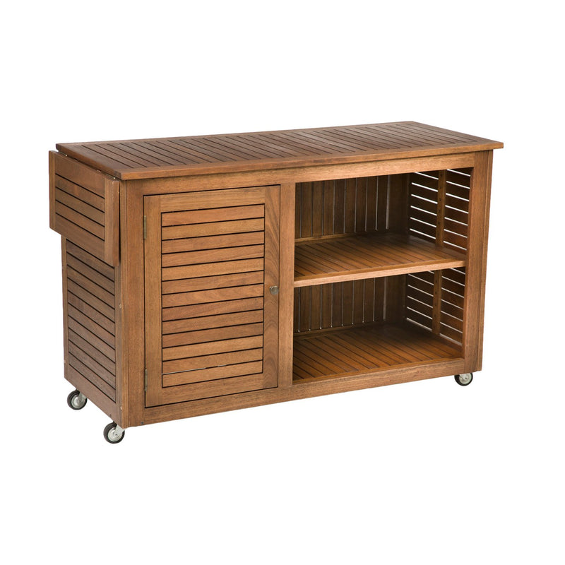 Large Eucalyptus Wood Rolling Cart,8f00383