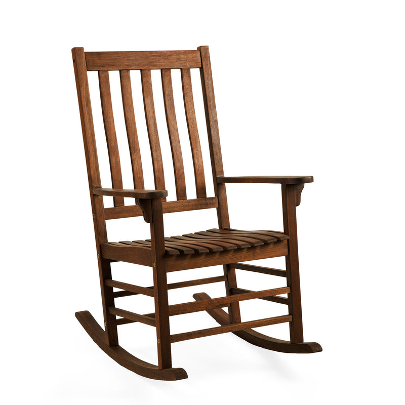 Slatted Eucalyptus Wood Rocker - Natural Stain,8f00395