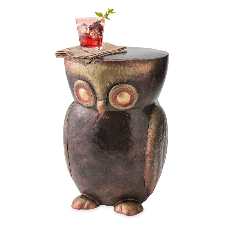 Handcrafted Metal Owl Side Table,8f00422