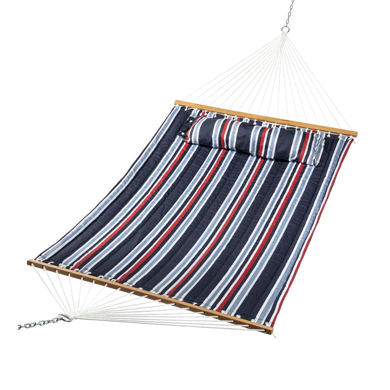 Quilted Poly Hammock Blue Stripe, 74.8"x55.1"x0.2"