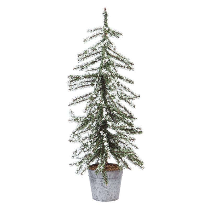 Cypress Home Beautiful Christmas Snow Covered Tree Table Top Décor - 9 x 9 x 36 Inches Indoor/Outdoor Decoration for Homes, Yards and Gardens