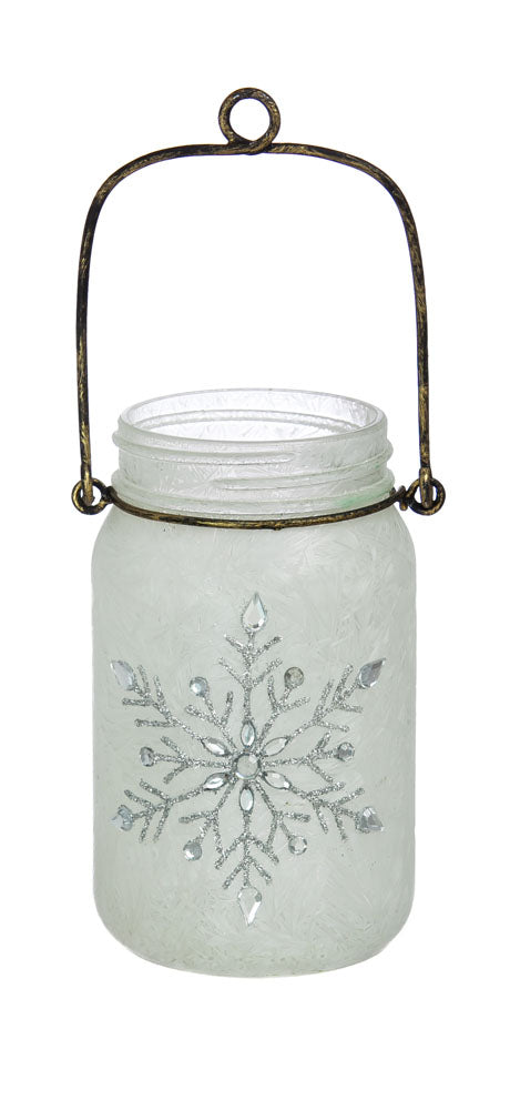 LED Lantern, Set of 2, Blue Floral, 5.5'' x 5.5'' x 10'' inches