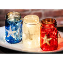 Glass Mason Jar w/String Lights, Americana,8led033