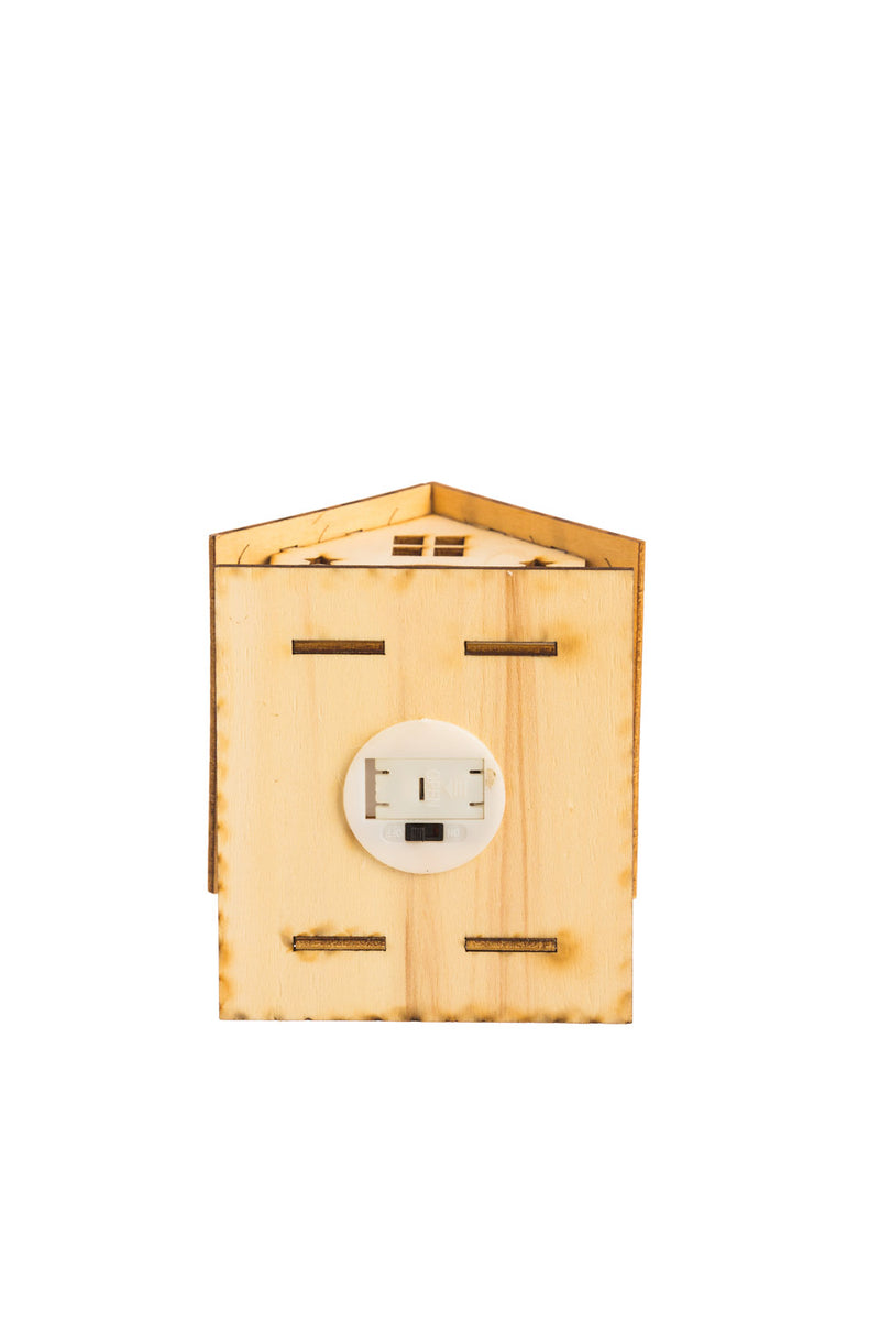 Wooden LED House Décor, 3 ASST,8led070