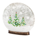 Glass Hand Painted Christmas Trees LED Disc Globe,8led177