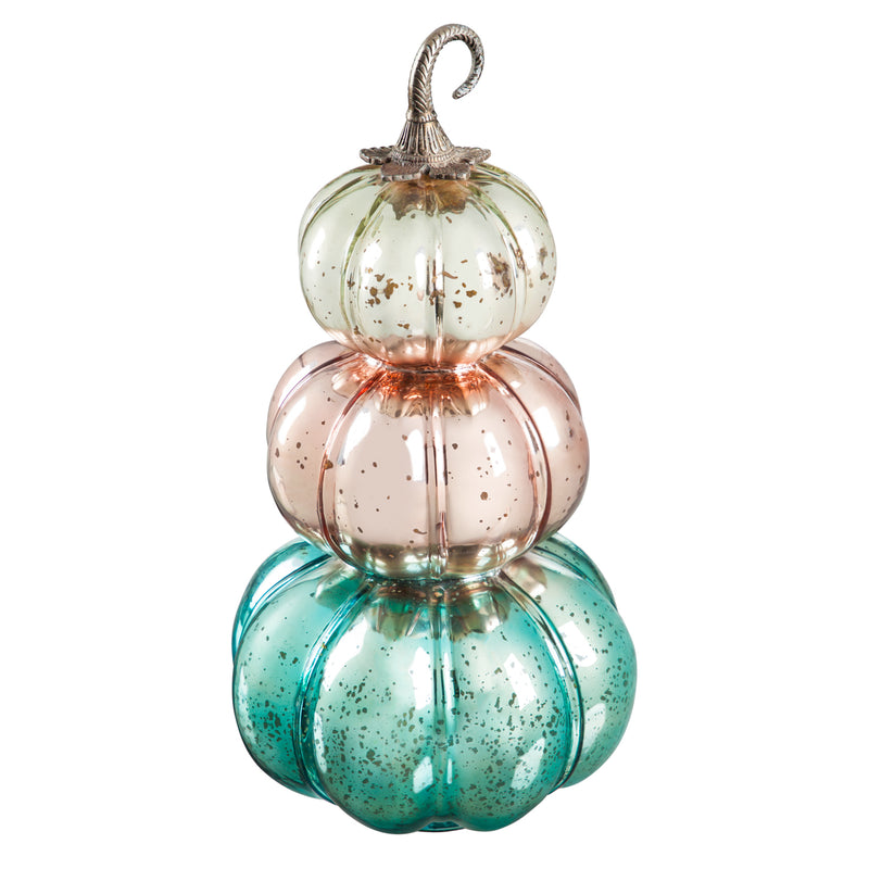 Glass LED Stacked Pumpkin Décor,8led554