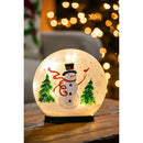 Glass Hand Painted Snowman and Cardinal LED Disc,8led7186b