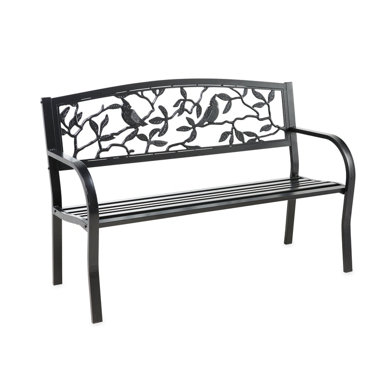 Evergreen Deck & Patio Decor,Cardinals Metal Garden Bench,50x21x34 Inches